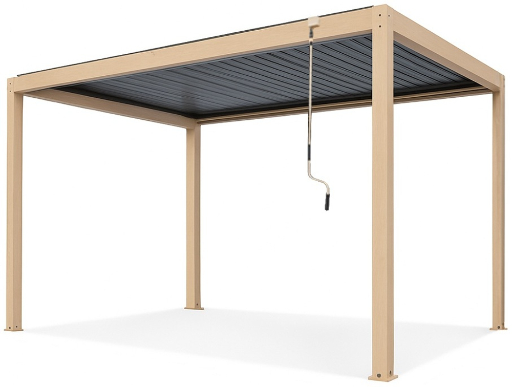 Пергола металлическая 3х4 м Tagliamento SKYPergs Plus, темно-серый, свежий тик