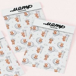 Ткань флис медвежонок на луне