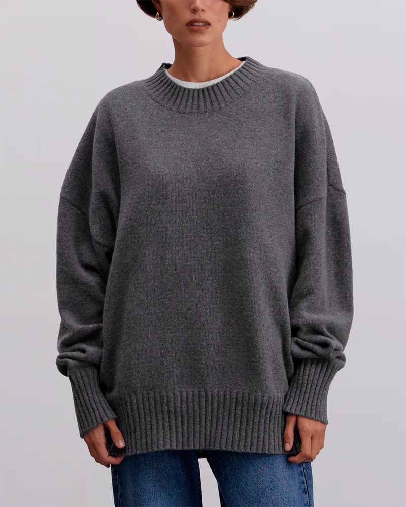 Серый джемпер из шерсти