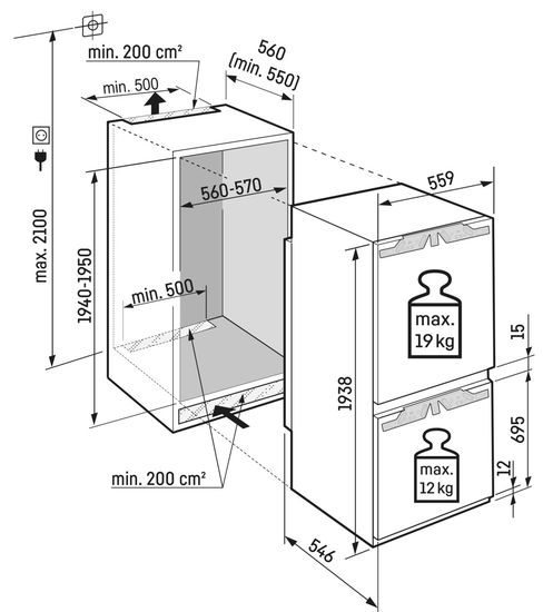 Встраиваемый холодильник LIEBHERR ICNSd 5603
