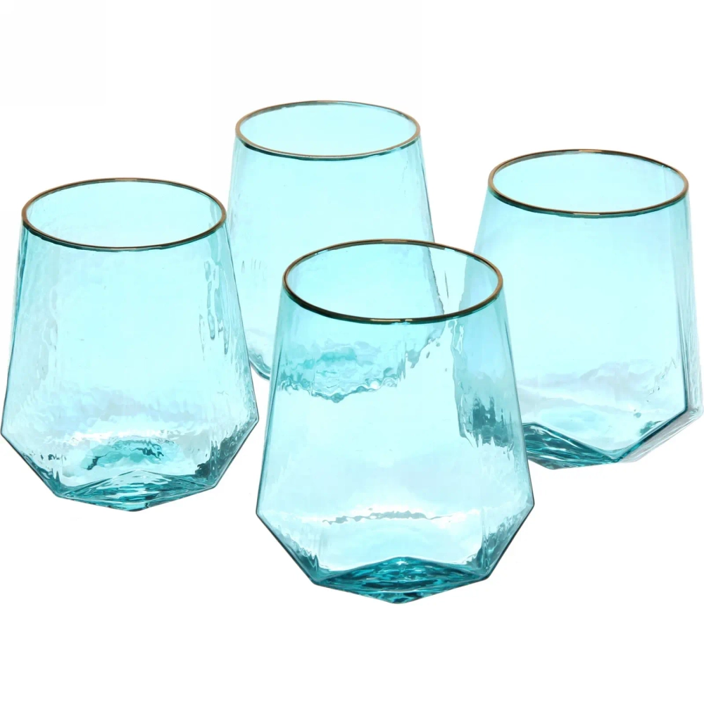 Стакан 450мл «ICE CRYSTAL» в наборе 4шт, голубой
