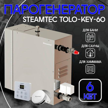 Steamtec TOLO KEY 60 - 6 кВт (стандартный модуль управления), парогенератор для хамама и турецкой бани