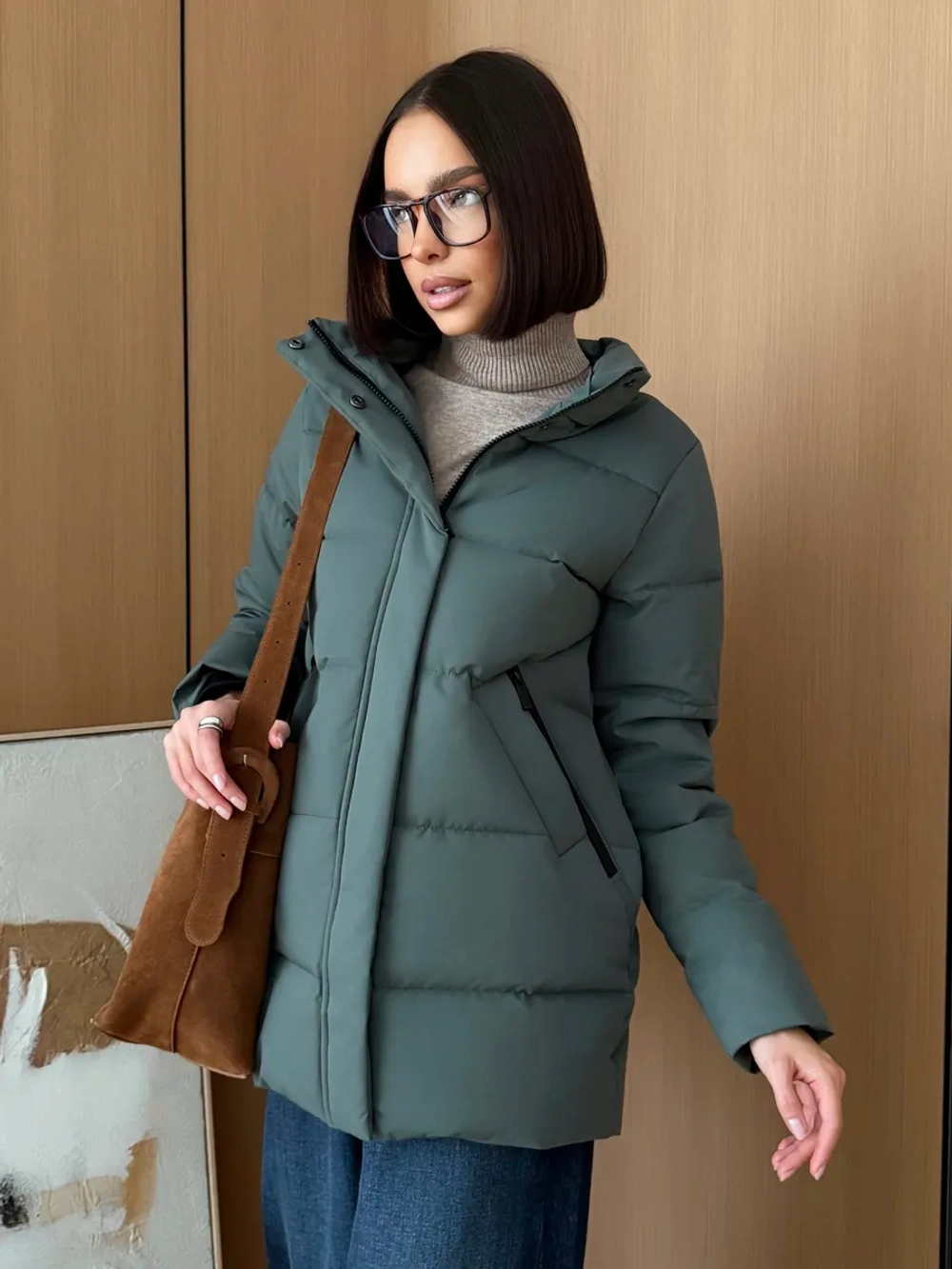 Куртка весенняя удлиненная со съемным капюшоном