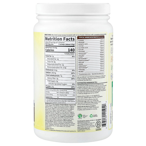 Garden of Life, необработанный органический протеин, со вкусом шоколада, 700 г (1 фунт, 8,69 унции)