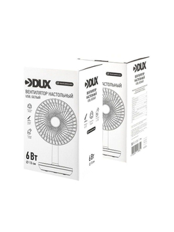 Вентилятор настольный 6Вт USB бел. DUX 60-0214