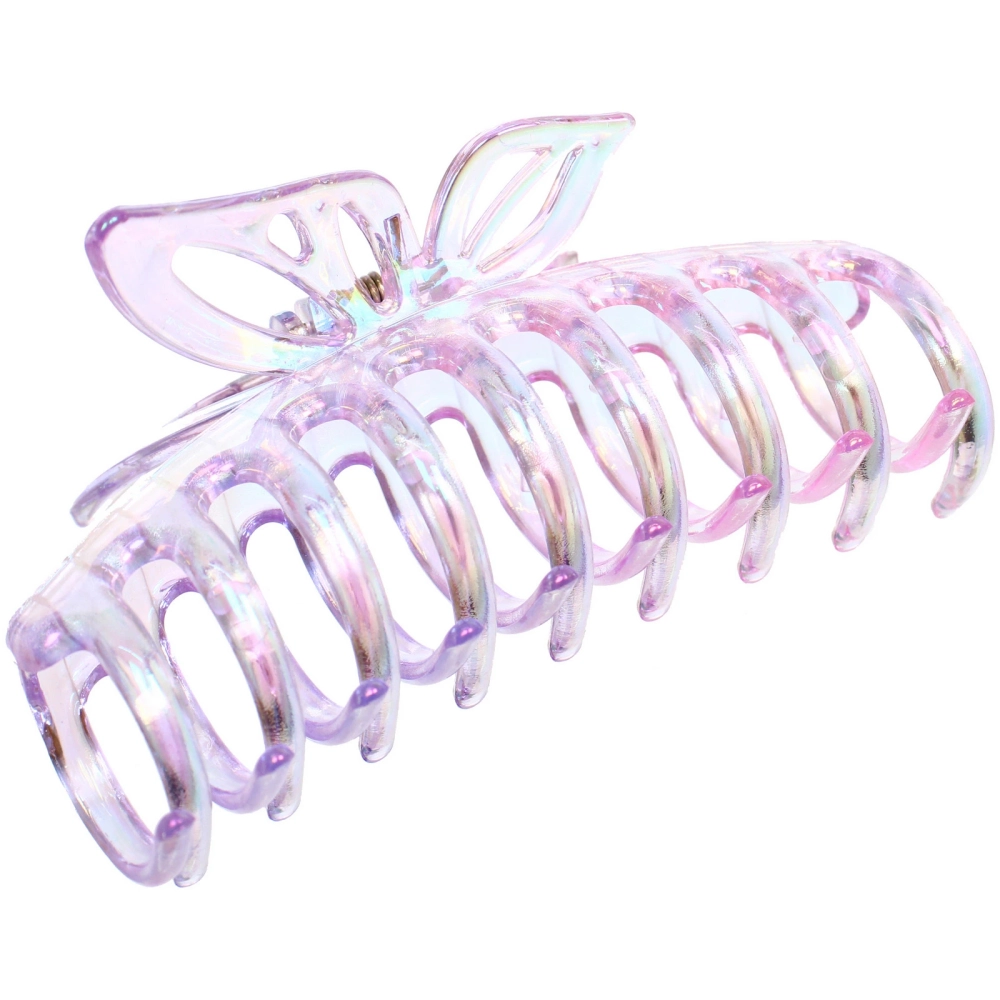 Заколка-краб для волос «Мон Пион», бабочка, микс 6 цветов, 11см (Блистер)