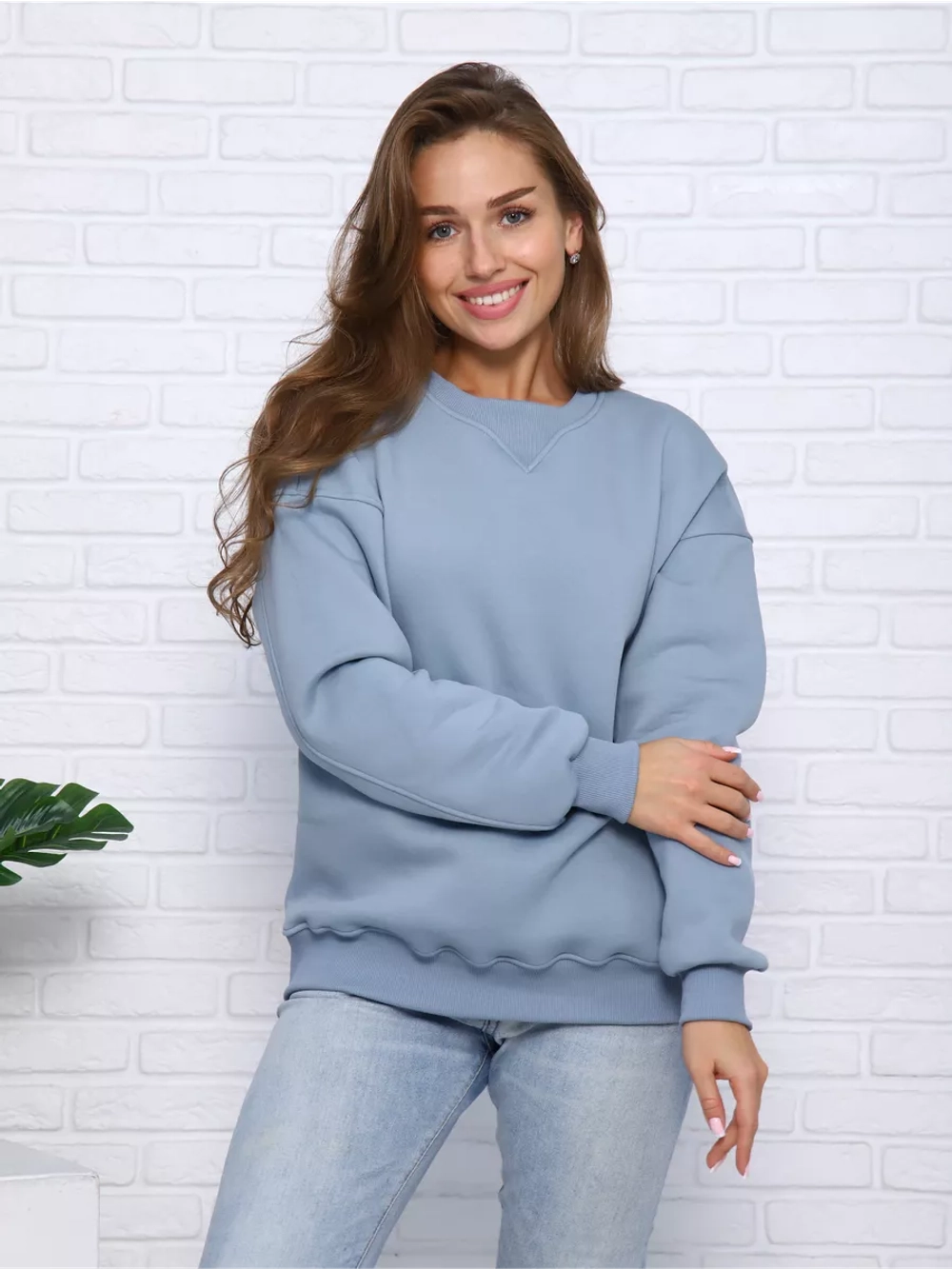 Свитшот утепленный оверсайз базовый