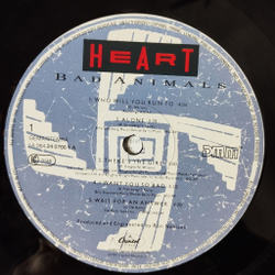 Винтажная виниловая пластинка LP Heart Bad Animals (Germany 1987)