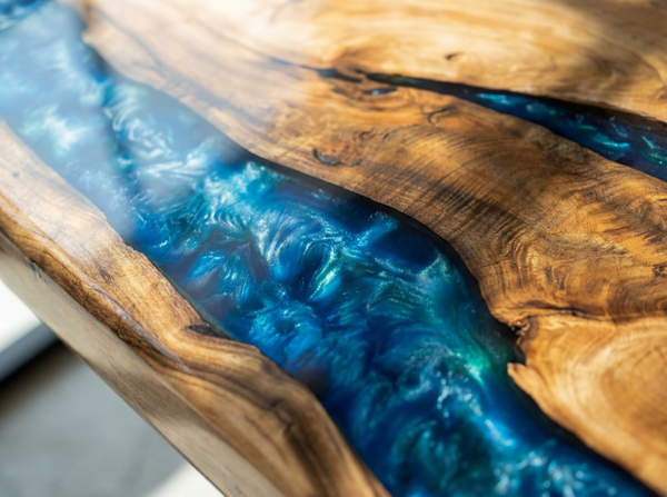 Стол из массива со смолой