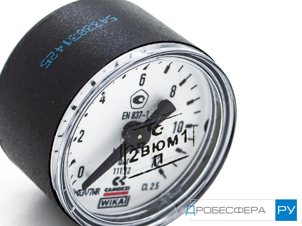 Манометр для компрессора 40 бар (4 МПа) осевой R 1/4" диаметр 62 мм арт. M063-P40