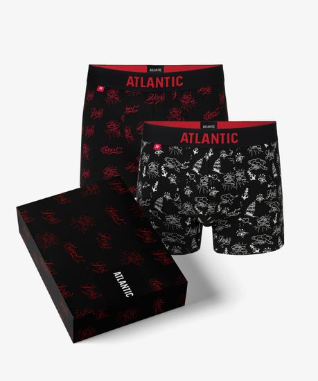 Трусы мужские боксеры (2шт), Atlantic 2GMH-004, черные