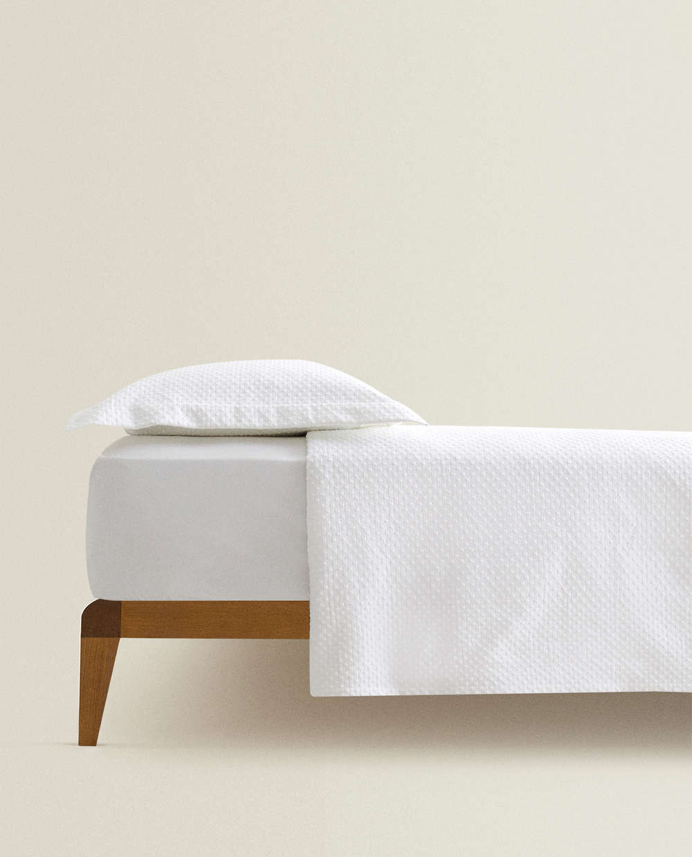 ZARA HOME ПОКРЫВАЛО ИЗ ХЛОПКА С УЗОРОМ, БЕЛЫЙ