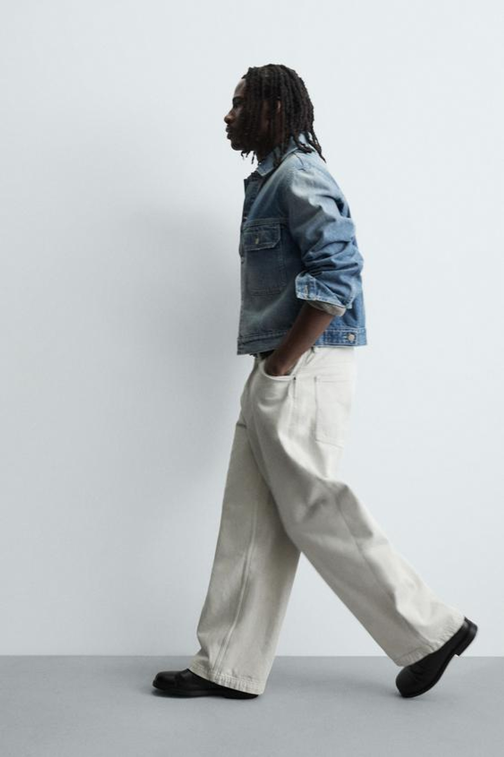 ZARA ДЖИНСЫ BAGGY FIT, ЭКРЮ