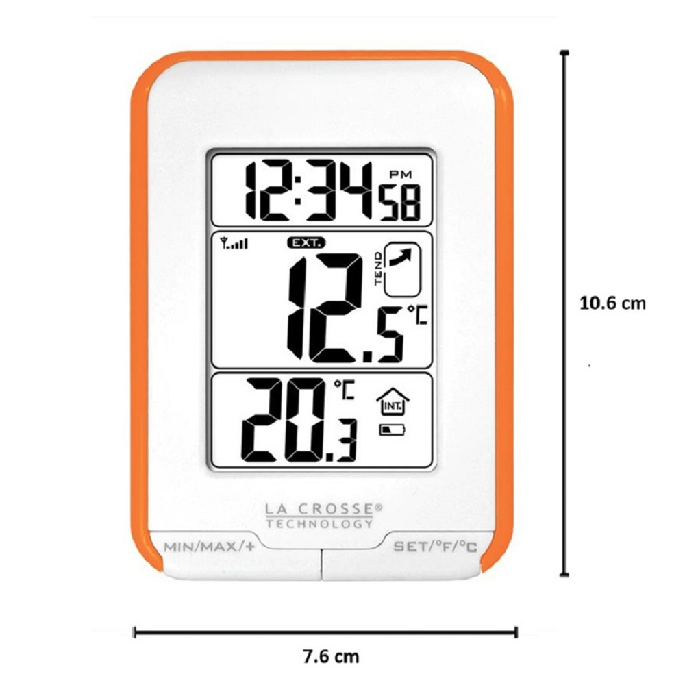 Термометр LA CROSSE WS6810 с наружным датчиком, оранжевый