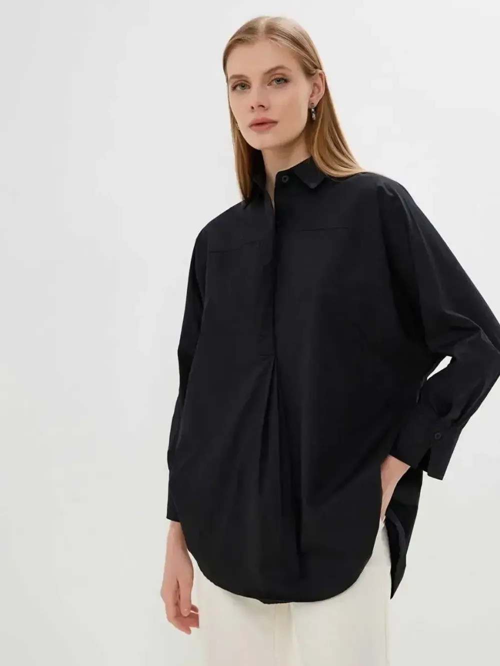 Рубашка  оверсайз  длинная