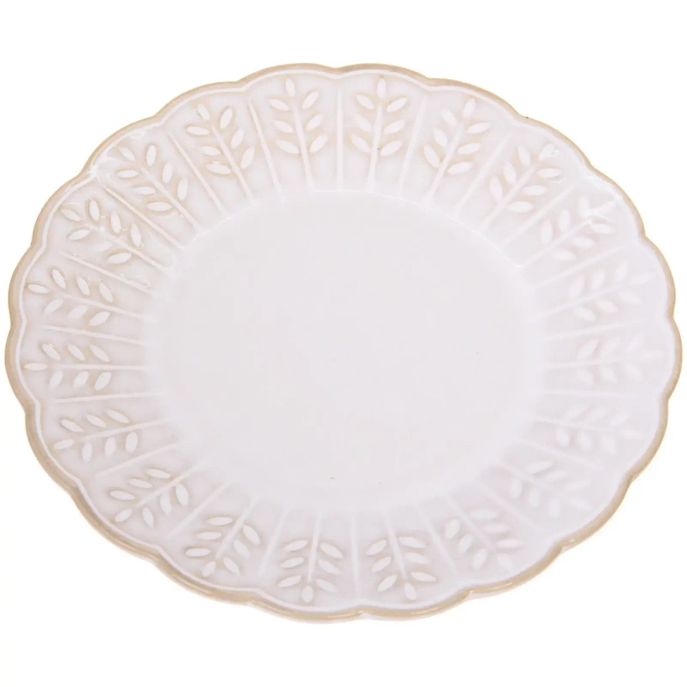 Чайная пара «Верона» (кружка 230мл, блюдце) веточка бежевая