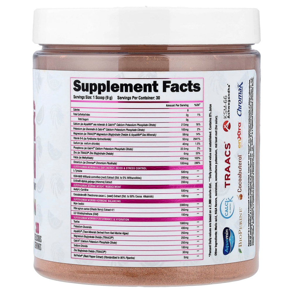 ALPHA LION, SuperHuman Woman, напиток для поддержания гормонального баланса, волшебная дыня, арбуз и лимонная твист, 273 г (9,6 унции)