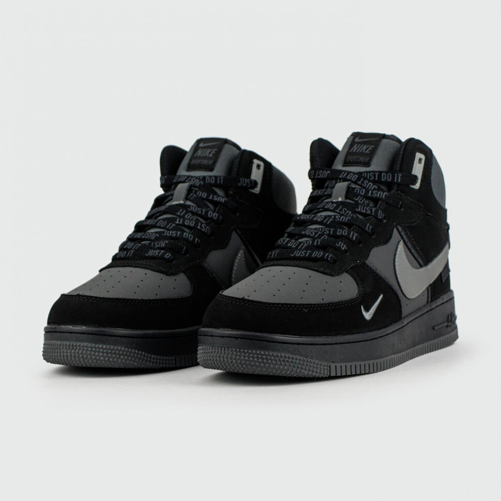 кроссовки Nike Air Force 1 Mid Black / Grey Winter