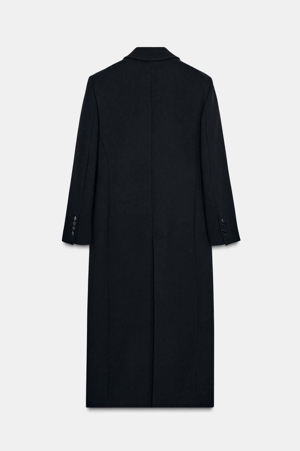 ZARA ПРИТАЛЕННОЕ ПАЛЬТО НА ПУГОВИЦАХ — ZW COLLECTION, ЧЕРНЫЙ