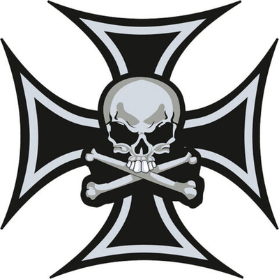 Наклейка "Череп с крестом" №589