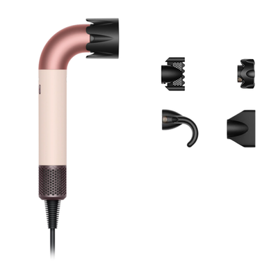 Фен Dyson HD17 Supersonic r Straight+Wavy (Ceramic Pink/Rose Gold) (2025) Фен для волос цвета «розовая керамика/розовое золото». Подходит для прямых и волнистых волос любой длины