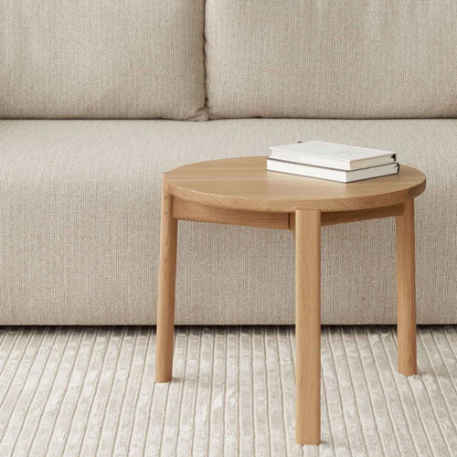 Круглый журнальный столик из массива дуба - LOKY