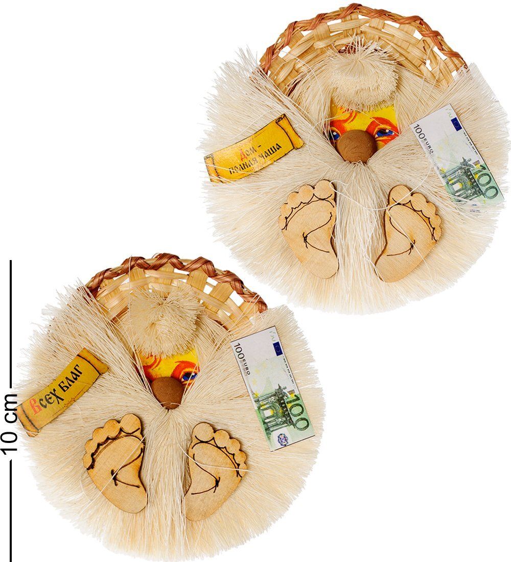 DO-402 Домовик магнит в соломенной шляпе мал. 2шт