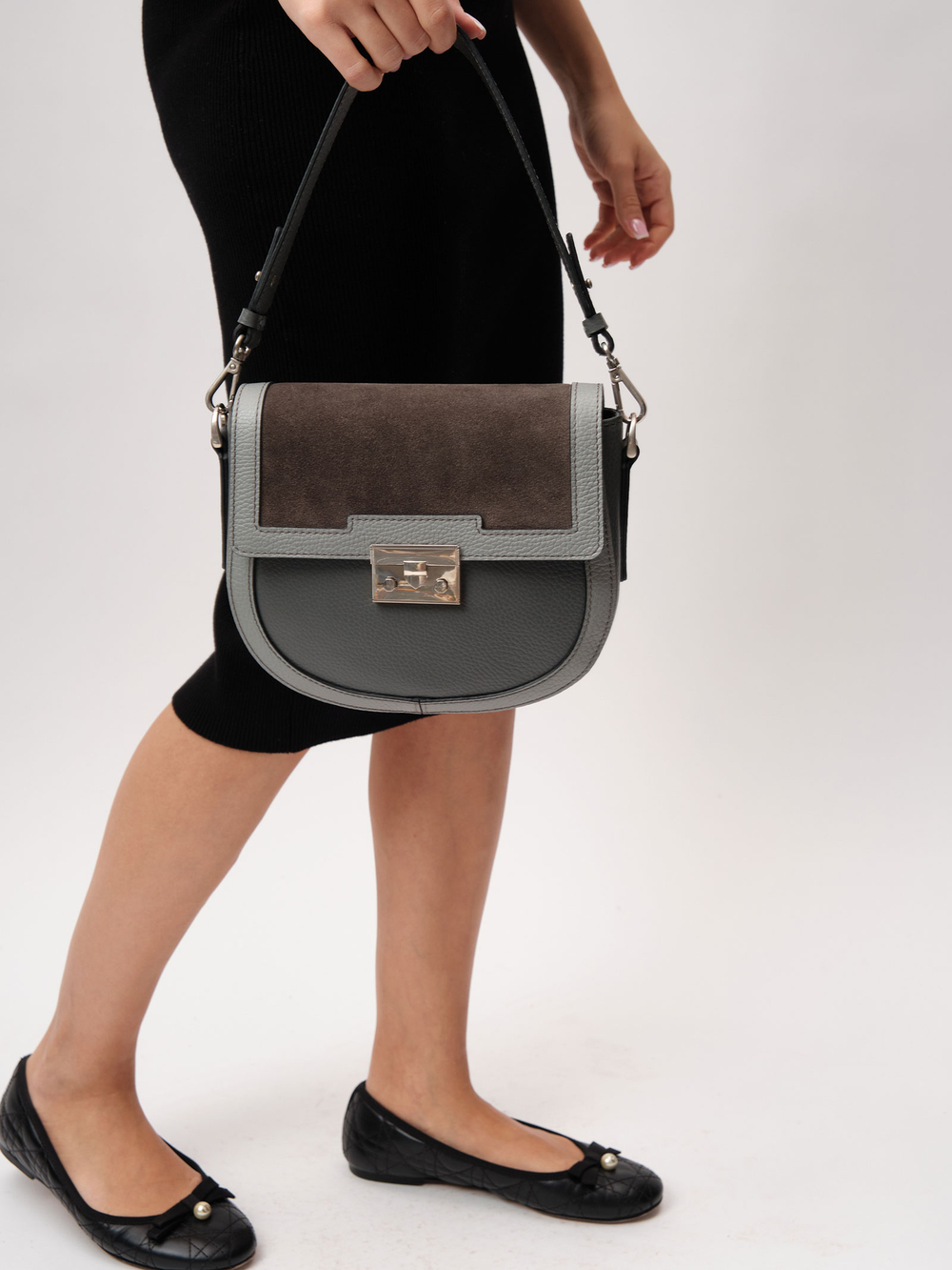 Кожаная сумка Azaro 30585 хром