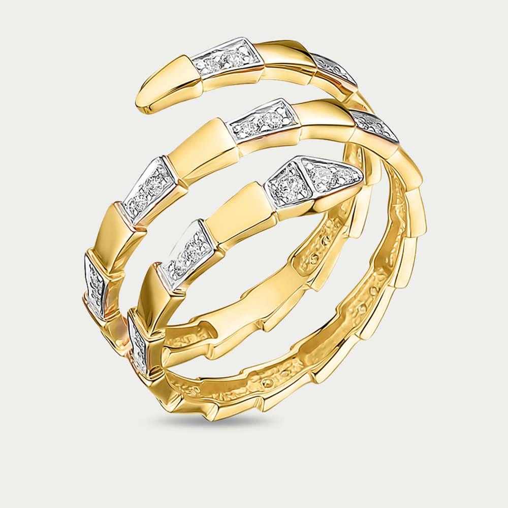 Кольцо женское из желтого золота 585 пробы с фианитами (арт. к1364л)