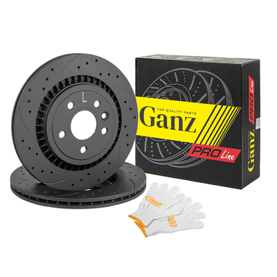 Диск тормозной задний перфорированный PRO-Line с покрытием (компл.2 шт) VOLVO S60 II/S80 II/XC70 II all 06 /Vent D=302mm GANZ GIJ06264S