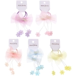 Резинки для волос детские 2шт «КОНФЕТКИ», бабочки, микс 5 цветов, d-3см