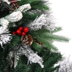 Елка «Грация» 150 см, ПВХ, леска, резина с белым напылением (шишки и ягоды), 541 ветка