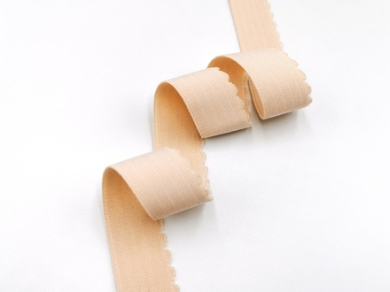 _Отделочная резинка, Lauma, с фестоном 25 мм, бежевый (Арт: OTR605/20-126), м