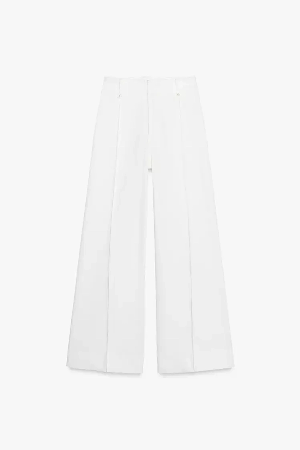 ZARA ДЖИНСЫ WIDE LEG С ВЫСОКОЙ ПОСАДКОЙ — ZW COLLECTION, ЖЕЛТОВАТО-БЕЛЫЙ