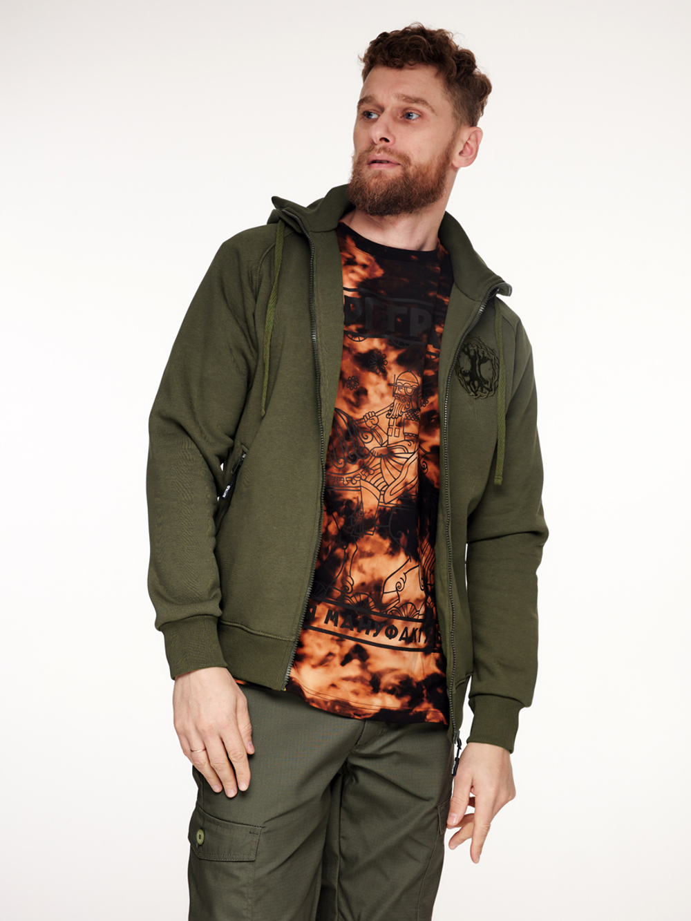 Худи Варгградъ мужской Хаки "Скаут" с начёсом