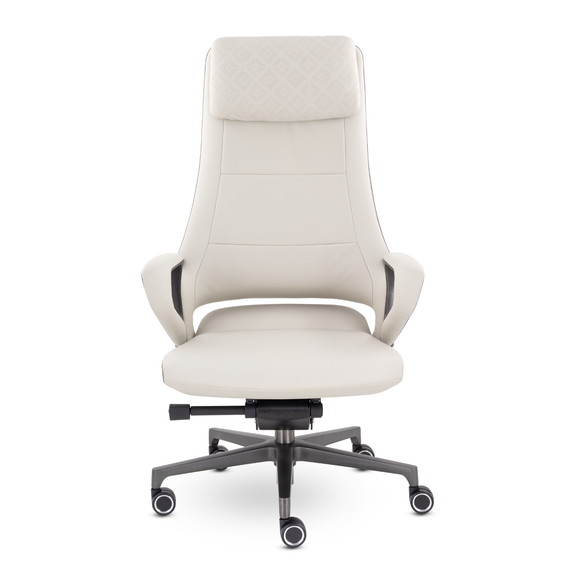 Кресло EPIK A-001-MB L235-187 кожа (кремовый/ светло-серый)