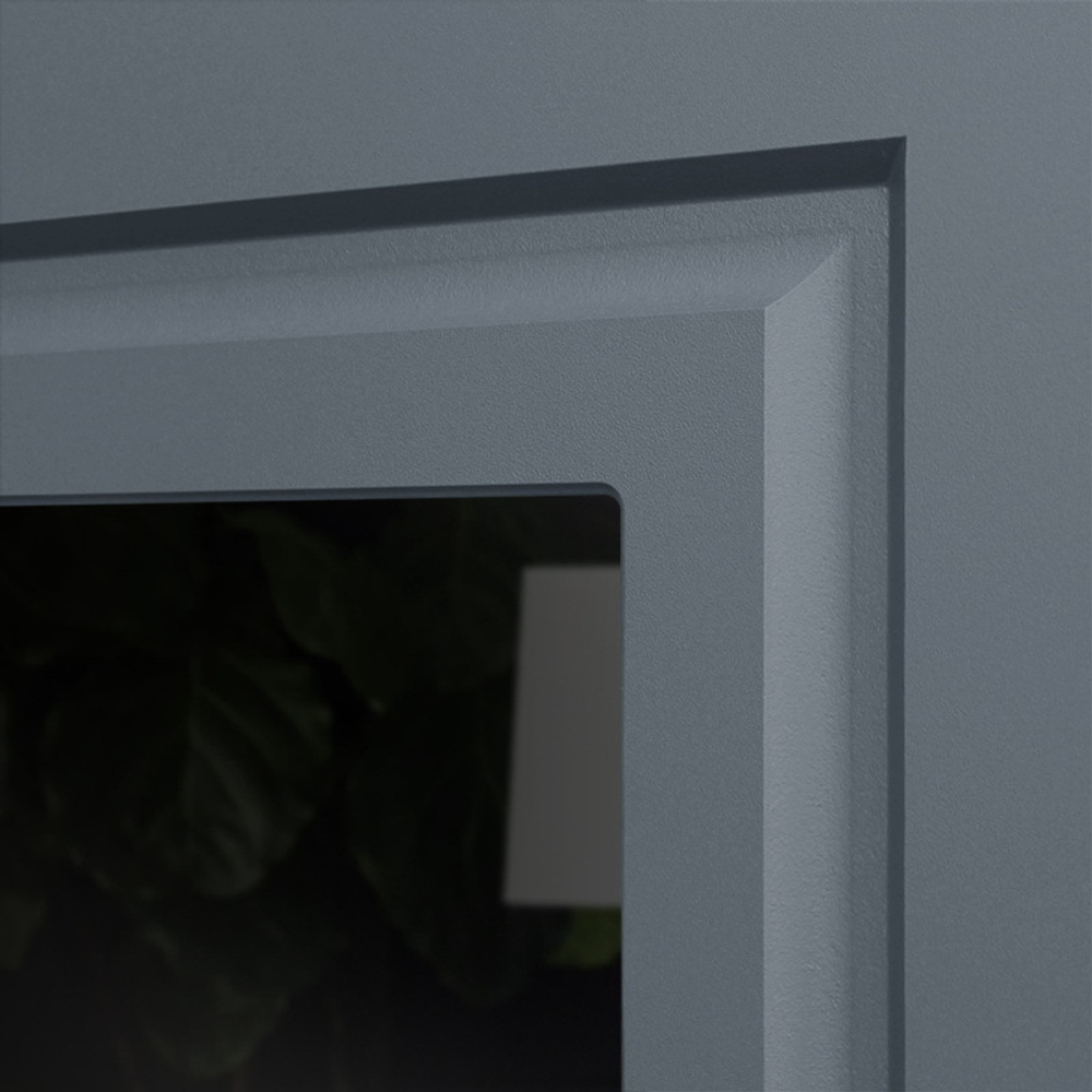 Входная дверь в квартиру с зеркалом АСД НЕОКЛАССИКА» с зеркалом ELIT Графит / зеркало в рамке Графит