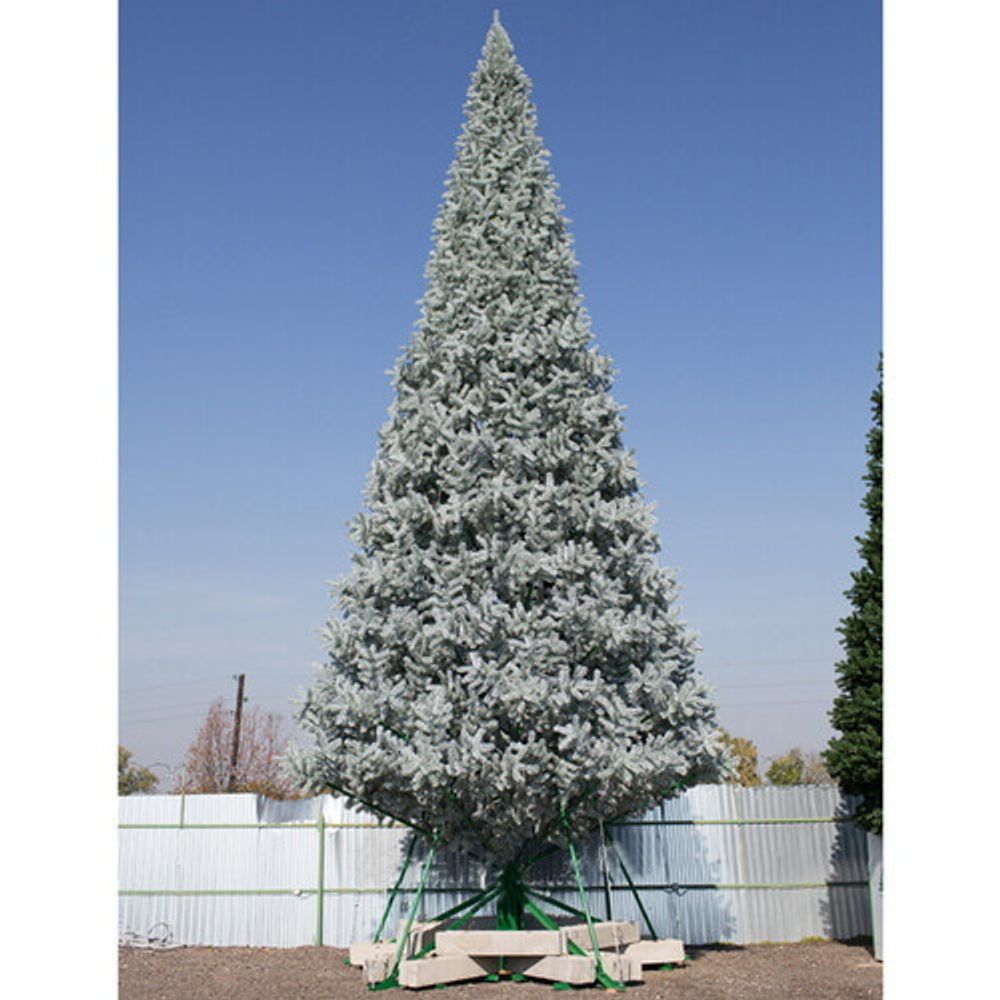 Уличная елка ствольная "Альпийская изумрудная" (пвх бело-зелёная) от 3 до 22 м