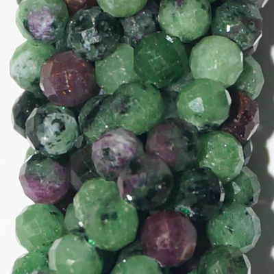 Циозит с рубином юв. огранка бусины 4мм 3мм