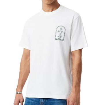 Мужская теннисная футболка Lacoste Printed Cotton - white