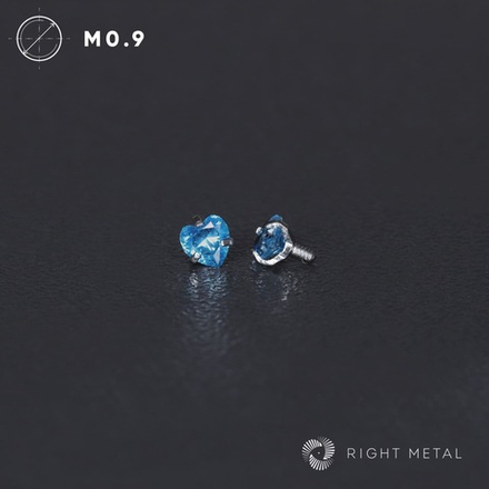 Cubic Zirconia Heart Aqua