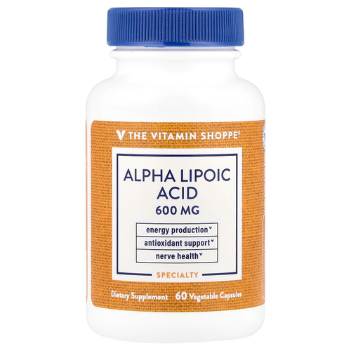 The Vitamin Shoppe, альфа-липоевая кислота, 600 мг, 60 вегетарианских капсул