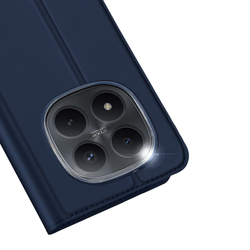 Чехол книжка из кожи синего цвета для Xiaomi Redmi Note 15 Pro Plus 5G и Poco M8 Pro 5G, серия Skin Pro Series от Dux Ducis