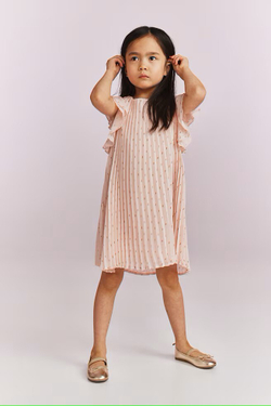 H&M Плиссированное платье-колокольчик, розовый