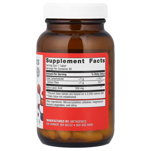 Metagenics, альфа-липоевая кислота, 300 мг, 60 таблеток