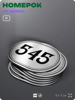 Номерок на дверь квартиры 545, для кабинета, офиса, шильдик 9 х 7 см, серебристый, Айдентика Технолоджи