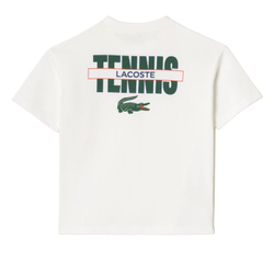 Детская теннисная футболка Lacoste Cotton Back and Front Print T-shirt - White