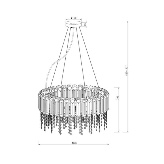 Подвесная люстра Maytoni Hail MOD097PL-08CH