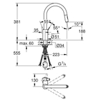 Смеситель для кухни GROHE EuroSmart Cosmopolitan, высокий излив, хром 31481001