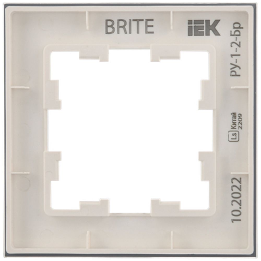 BRITE Рамка 1-местная РУ-1-2-Бр стекло белый матовый IEK